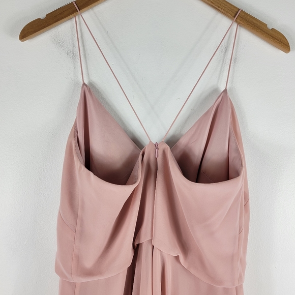 Jenny Yoo Inesse Chiffon Blouson Spaghetti Strap Flowy A Line Maxi Dress Gown - Picture 7 of 11